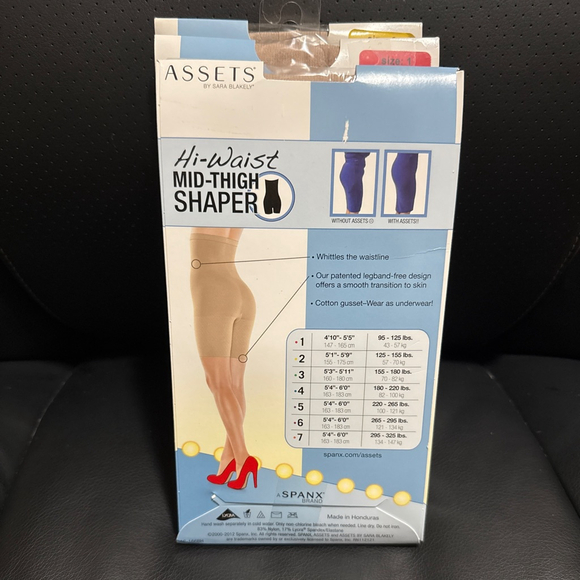 Women's ASSETS by Sara Blakely Nude Hi-Waist Mid-Thigh Shaper Size 1 & 2 - Picture 2 of 2